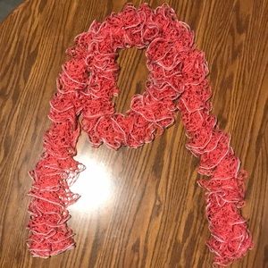 Pink crochet scarf